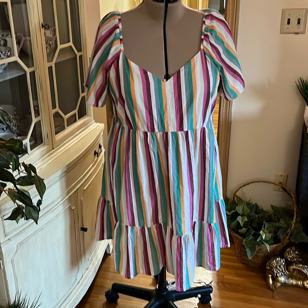 Striped babydoll dress